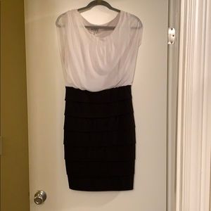 White and black mini dress